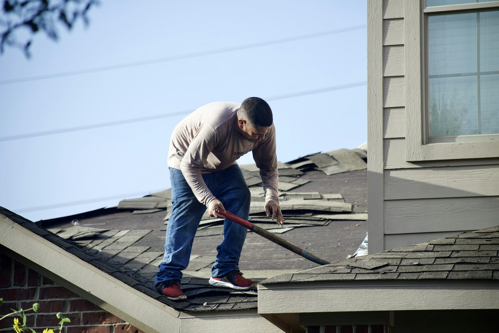 Roof repair on a Northwest Florida home