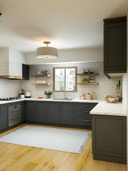 Bright kitchen remodel with quartz countertops
